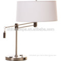 Battery powered nickel desk lamp with exposed silver cord for banquet hall lighting/hotel lighting decoration CE